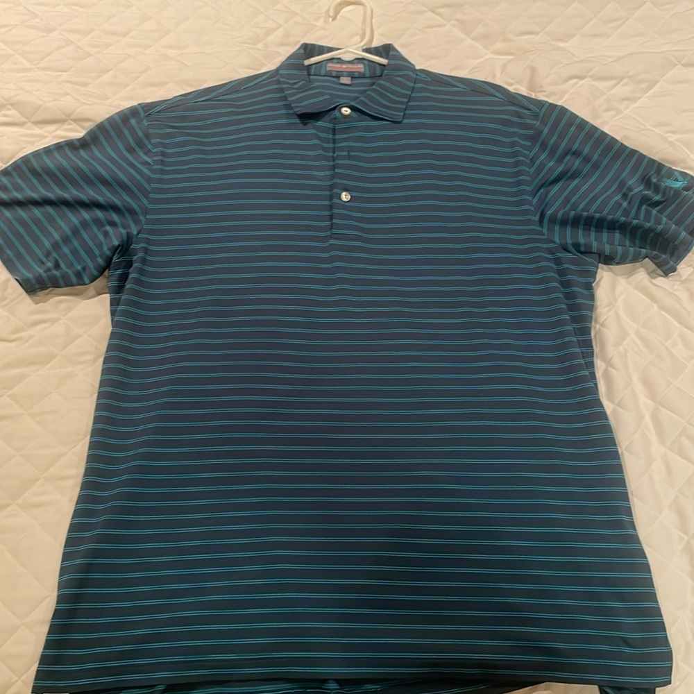 PETER MILLAR SUMMER COMFORT GOLF POLO MENS L - VALHALLA EMBROIDERED ON SLEEVE
